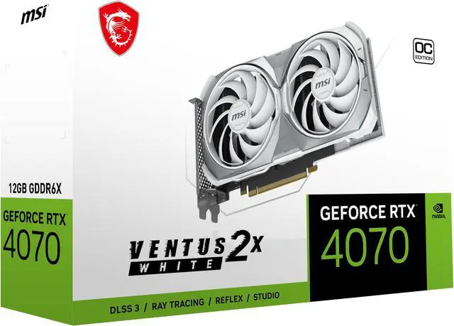 Alt view image 8 of 9 - MSI Ventus GeForce RTX 4070 12GB GDDR6X PCI Express 4.0 ATX Graphics Card RTX 4070 VENTUS 2X WHITE 12G OC