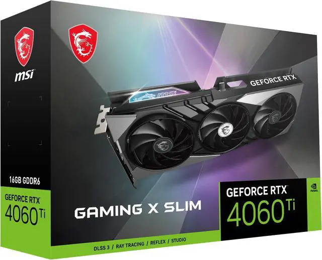 Alt view image 9 of 10 - MSI Gaming GeForce RTX 4060 Ti 16GB GDDR6 PCI Express 4.0 x8 ATX Graphics Card RTX 4060 TI GAMING X SLIM 16G