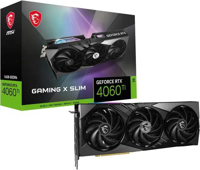 Alt view image 10 of 10 - MSI Gaming GeForce RTX 4060 Ti 16GB GDDR6 PCI Express 4.0 x8 ATX Graphics Card RTX 4060 TI GAMING X SLIM 16G