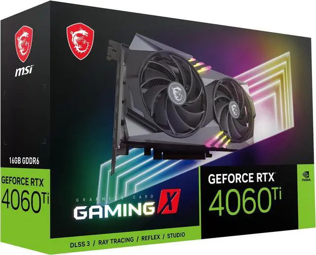 Alt view image 9 of 10 - MSI Gaming GeForce RTX 4060 Ti 16GB GDDR6 PCI Express 4.0 x16 ATX Graphics Card RTX 4060 TI GAMING X 16G