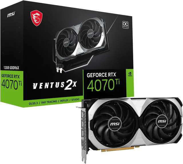 Alt view image 11 of 11 - MSI Ventus GeForce RTX 4070 Ti 12GB GDDR6X PCI Express 4.0 x16 ATX Graphics Card RTX 4070 Ti VENTUS 2X 12G OC
