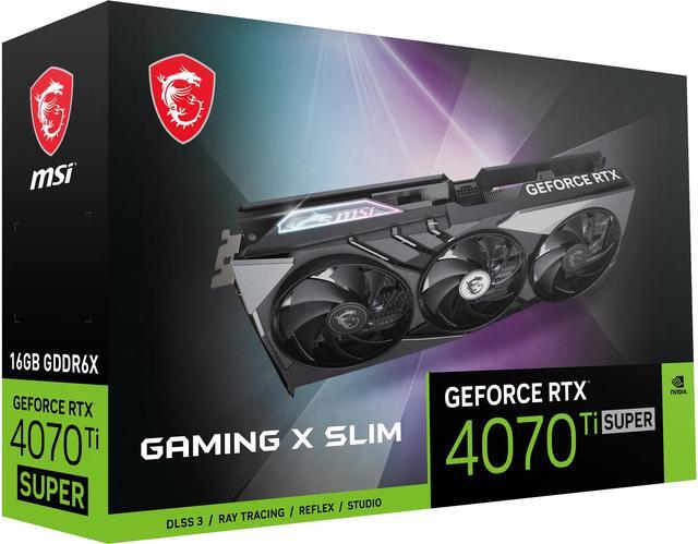Alt view image 10 of 10 - MSI Gaming GeForce RTX 4070 Ti SUPER 16GB GDDR6X PCI Express 4.0 ATX Graphics Card RTX 4070 Ti SUPER 16G GAMING X SLIM