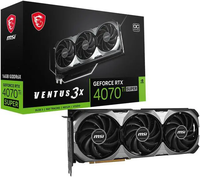 Alt view image 11 of 11 - MSI Ventus GeForce RTX 4070 Ti SUPER 16GB GDDR6X PCI Express 4.0 ATX Graphics Card RTX 4070 Ti SUPER 16G VENTUS 3X OC