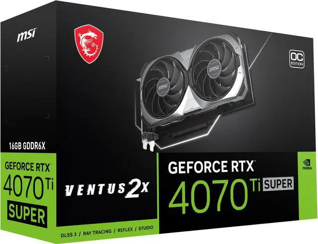 Alt view image 10 of 11 - MSI Ventus GeForce RTX 4070 Ti SUPER 16GB GDDR6X PCI Express 4.0 ATX Graphics Card RTX 4070 Ti SUPER 16G VENTUS 2X OC