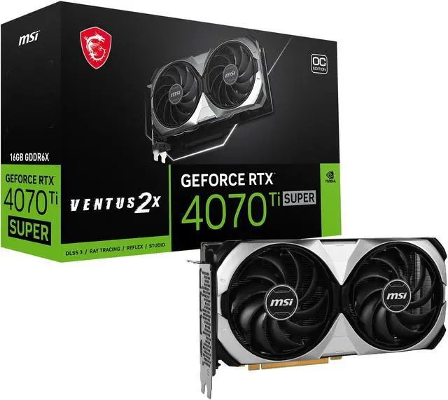 Alt view image 11 of 11 - MSI Ventus GeForce RTX 4070 Ti SUPER 16GB GDDR6X PCI Express 4.0 ATX Graphics Card RTX 4070 Ti SUPER 16G VENTUS 2X OC