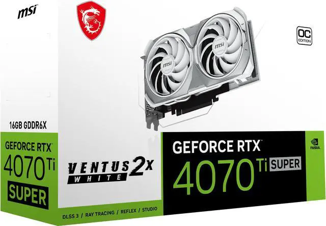 Alt view image 11 of 11 - MSI Ventus GeForce RTX 4070 Ti SUPER 16GB GDDR6X PCI Express 4.0 ATX Graphics Card RTX 4070 Ti SUPER 16G VENTUS 2X WHITE OC