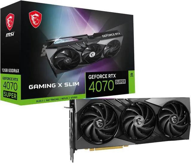 Alt view image 12 of 12 - MSI Gaming GeForce RTX 4070 SUPER 12GB GDDR6X PCI Express 4.0 ATX Graphics Card RTX 4070 SUPER 12G GAMING X SLIM