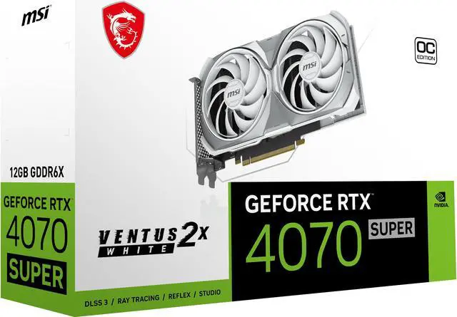 Alt view image 10 of 11 - MSI Ventus GeForce RTX 4070 SUPER 12GB GDDR6X PCI Express 4.0 ATX Graphics Card RTX 4070 SUPER 12G VENTUS 2X WHITE OC