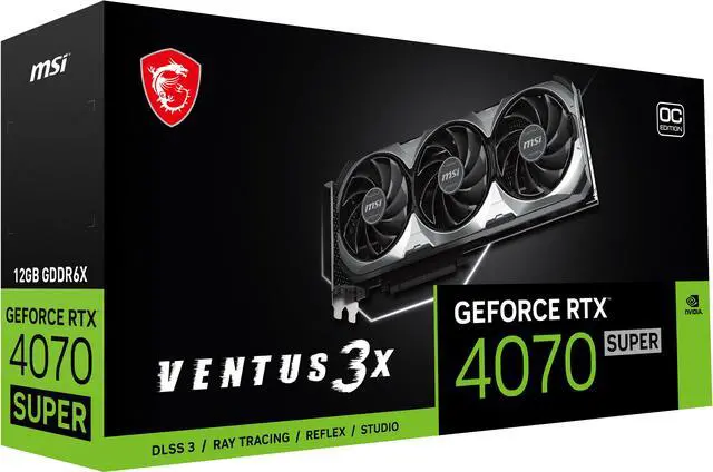 Alt view image 10 of 11 - MSI Ventus GeForce RTX 4070 SUPER 12GB GDDR6X PCI Express 4.0 ATX Graphics Card RTX 4070 SUPER 12G VENTUS 3X OC