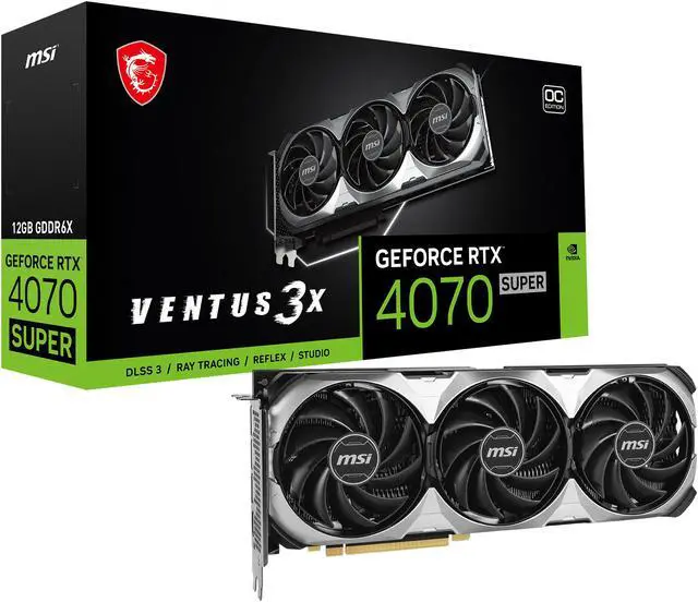 Alt view image 11 of 11 - MSI Ventus GeForce RTX 4070 SUPER 12GB GDDR6X PCI Express 4.0 ATX Graphics Card RTX 4070 SUPER 12G VENTUS 3X OC