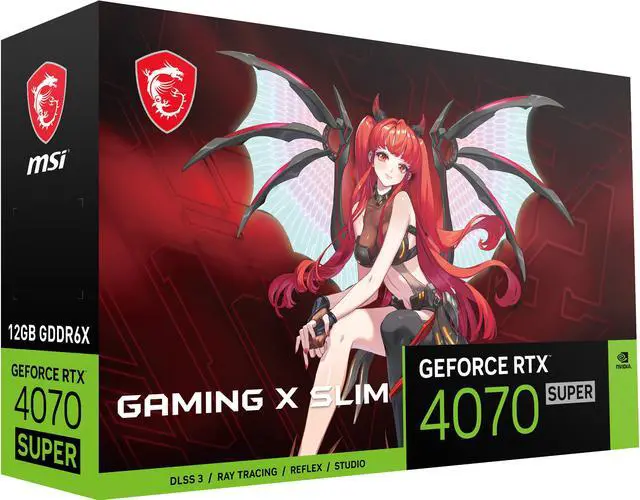 Alt view image 9 of 10 - MSI Gaming GeForce RTX 4070 SUPER 12GB GDDR6X PCI Express 4.0 ATX Graphics Card RTX 4070 SUPER 12G GAMING X SLIM MLG