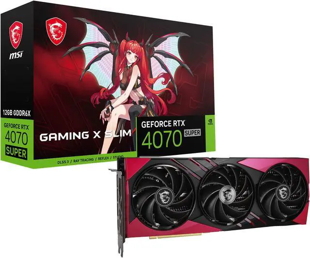 Alt view image 10 of 10 - MSI Gaming GeForce RTX 4070 SUPER 12GB GDDR6X PCI Express 4.0 ATX Graphics Card RTX 4070 SUPER 12G GAMING X SLIM MLG