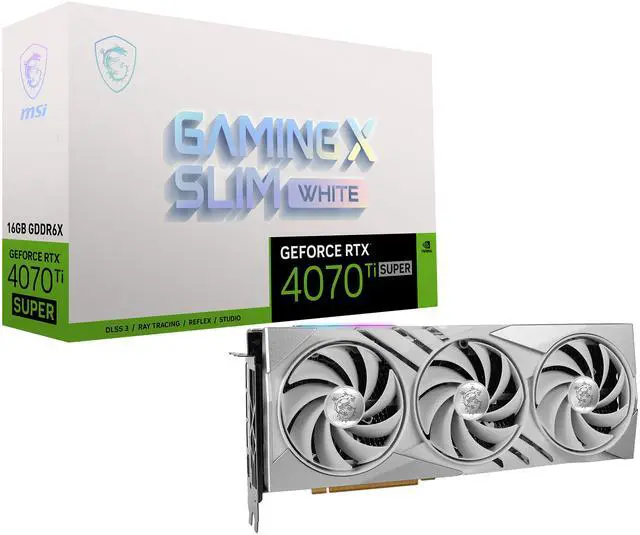 Alt view image 12 of 12 - MSI Gaming GeForce RTX 4070 Ti SUPER 16GB GDDR6X PCI Express 4.0 x16 ATX Graphics Card RTX 4070 Ti SUPER 16G GAMING X SLIM WHITE