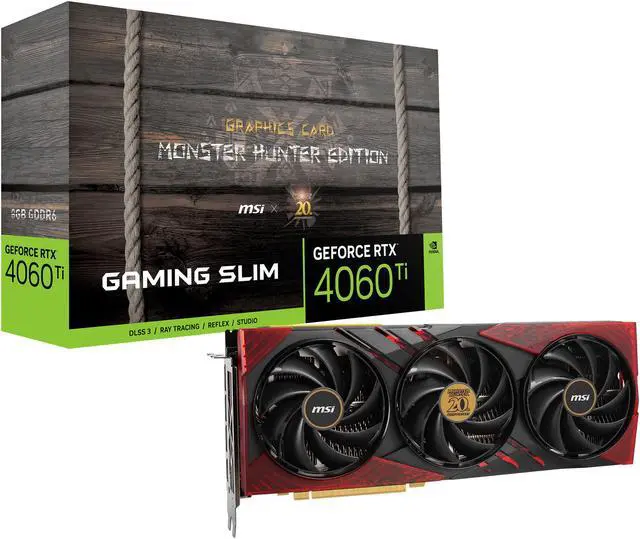 Alt view image 12 of 18 - MSI Gaming GeForce RTX 4060 Ti 8GB GDDR6 PCI Express 4.0 x8 ATX Graphics Card RTX 4060 Ti 8G GAMING SLIM MONSTER HUNTER EDITION