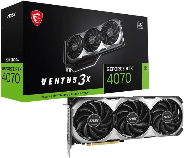 Alt view image 10 of 10 - MSI Ventus GeForce RTX 4070 12GB GDDR6 PCI Express 4.0 ATX Graphics Card RTX 4070 VENTUS 3X E1 12G OC