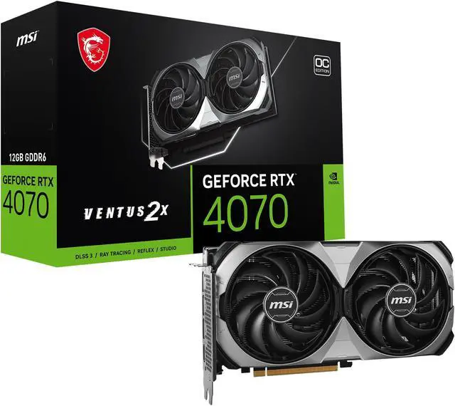 Alt view image 11 of 11 - MSI Ventus GeForce RTX 4070 12GB GDDR6 PCI Express 4.0 ATX Graphics Card RTX 4070 VENTUS 2X E1 12G OC