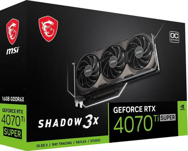 Alt view image 11 of 12 - MSI SHADOW GeForce RTX 4070 Ti SUPER 16GB GDDR6X PCI Express 4.0 ATX Graphics Card RTX 4070 Ti SUPER 16G SHADOW 3X OC