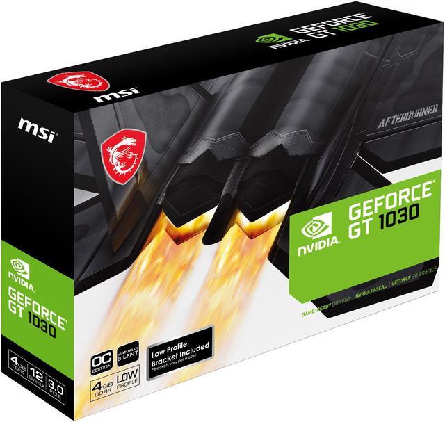 Alt view image 5 of 6 - MSI GeForce GT 1030 4GB GDDR4 PCI Express 3.0 x16 (uses x4) ATX Graphics Card GT 1030 4GHD4 LP OC