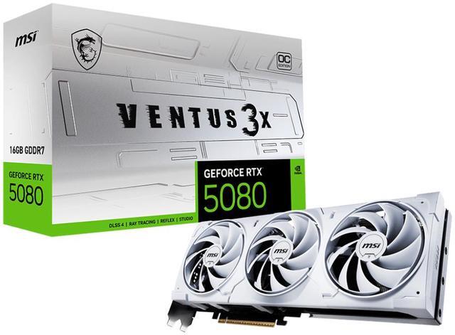 Alt view image 8 of 8 - MSI Ventus GeForce RTX 5080 16GB GDDR7 PCI Express 5.0 Graphics Card RTX 5080 16G VENTUS 3X OC WHITE