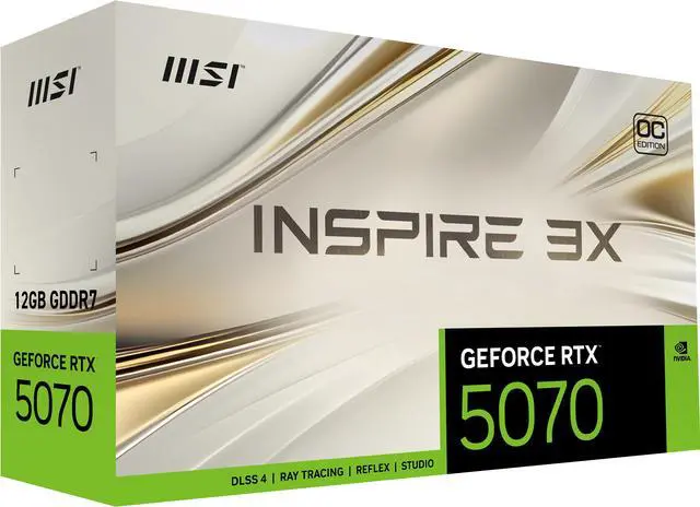 Alt view image 10 of 11 - MSI INSPIRE GeForce RTX 5070 12GB GDDR7 PCI Express 5.0 Graphics Card RTX 5070 12G INSPIRE 3X OC