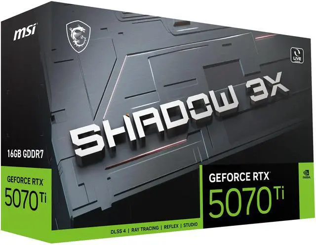Alt view image 11 of 12 - MSI SHADOW GeForce RTX 5070 Ti 16GB GDDR7 PCI Express 5.0 Graphics Card RTX 5070 TI 16G SHADOW 3X
