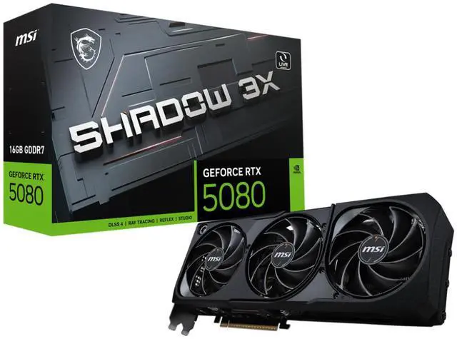 Alt view image 11 of 11 - MSI SHADOW GeForce RTX 5080 16GB GDDR7 PCI Express 5.0 Graphics Card RTX 5080 16G SHADOW 3X