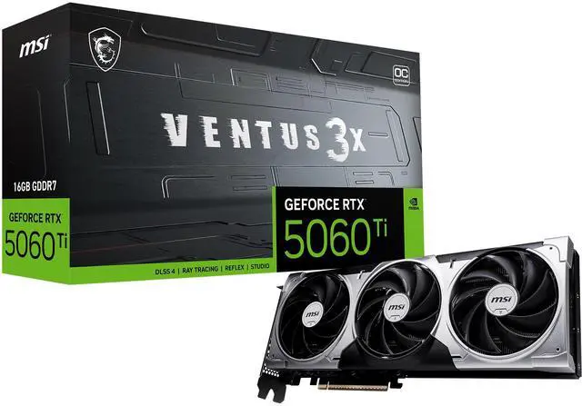 Alt view image 8 of 8 - MSI Ventus GeForce RTX 5060 Ti 16GB GDDR7 PCI Express 5.0 x 16 (use x8) Graphics Card RTX 5060 Ti 16G VENTUS 3X OC