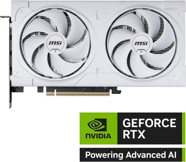 Alt view image 2 of 11 - MSI Ventus GeForce RTX 5060 Ti 8GB GDDR7 PCI Express® Gen 5 x16 (uses x8) ATX Graphics Card RTX 5060 Ti 8G VENTUS 2X OC WHITE PLUS