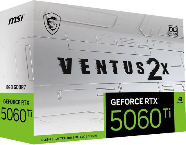 Alt view image 9 of 11 - MSI Ventus GeForce RTX 5060 Ti 8GB GDDR7 PCI Express® Gen 5 x16 (uses x8) ATX Graphics Card RTX 5060 Ti 8G VENTUS 2X OC WHITE PLUS