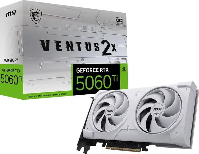 Alt view image 10 of 11 - MSI Ventus GeForce RTX 5060 Ti 8GB GDDR7 PCI Express® Gen 5 x16 (uses x8) ATX Graphics Card RTX 5060 Ti 8G VENTUS 2X OC WHITE PLUS