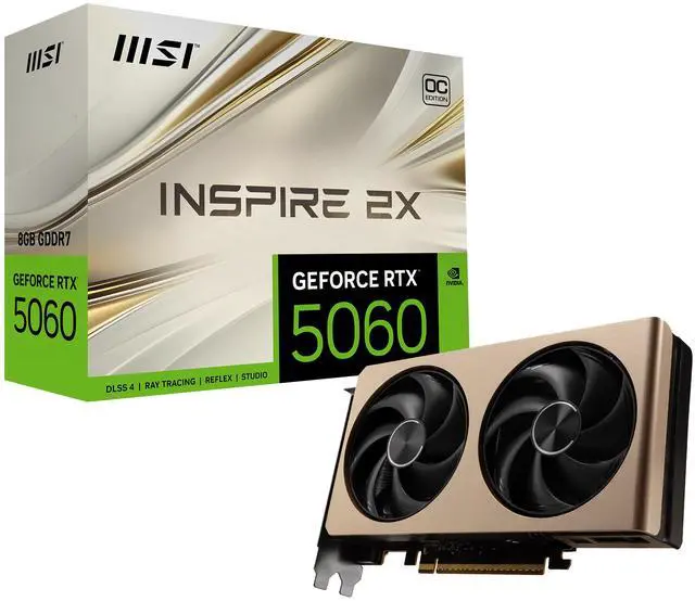 Alt view image 10 of 10 - MSI INSPIRE GeForce RTX 5060 8GB GDDR7 PCI Express 5.0 x 16 (use x8) Graphics Card RTX 5060 8G INSPIRE 2X OC