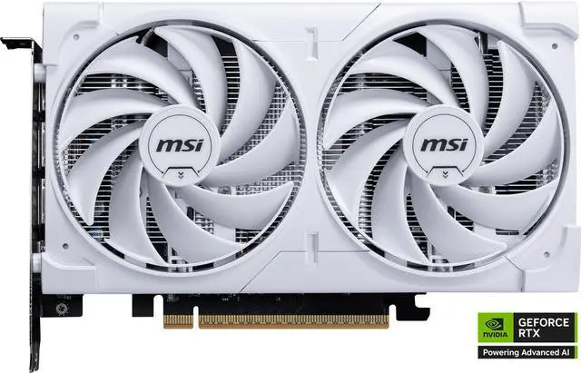 Alt view image 2 of 11 - MSI Ventus GeForce RTX 5060 8GB GDDR7 PCI Express 5.0 x 16 (use x8) Graphics Card RTX 5060 8G VENTUS 2X OC WHITE