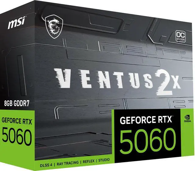 Alt view image 10 of 11 - MSI Ventus GeForce RTX 5060 8GB GDDR7 PCI Express 5.0 x 16 (use x8) Graphics Card RTX 5060 8G VENTUS 2X OC