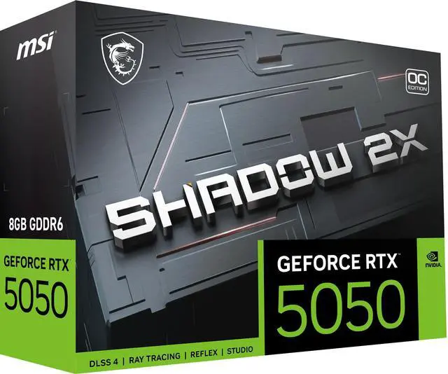 Alt view image 10 of 11 - MSI SHADOW GeForce RTX 5050 8GB GDDR6 PCI Express 5.0 Graphics Card RTX 5050 8G SHADOW 2X OC