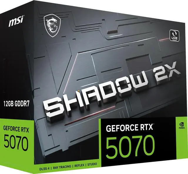 Alt view image 11 of 12 - MSI SHADOW GeForce RTX 5070 12GB GDDR7 PCI Express 5.0 Graphics Card RTX 5070 12G SHADOW 2X