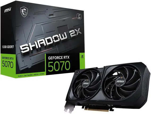 Alt view image 12 of 12 - MSI SHADOW GeForce RTX 5070 12GB GDDR7 PCI Express 5.0 Graphics Card RTX 5070 12G SHADOW 2X