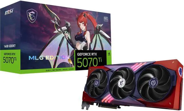 Alt view image 13 of 14 - MSI MLG Edition GeForce RTX 5070 Ti 16GB GDDR7 PCI Express 5.0 Graphics Card RTX 5070 Ti 16G MLG EDITION OC