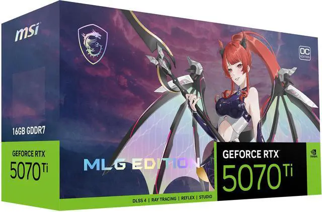 Alt view image 14 of 14 - MSI MLG Edition GeForce RTX 5070 Ti 16GB GDDR7 PCI Express 5.0 Graphics Card RTX 5070 Ti 16G MLG EDITION OC