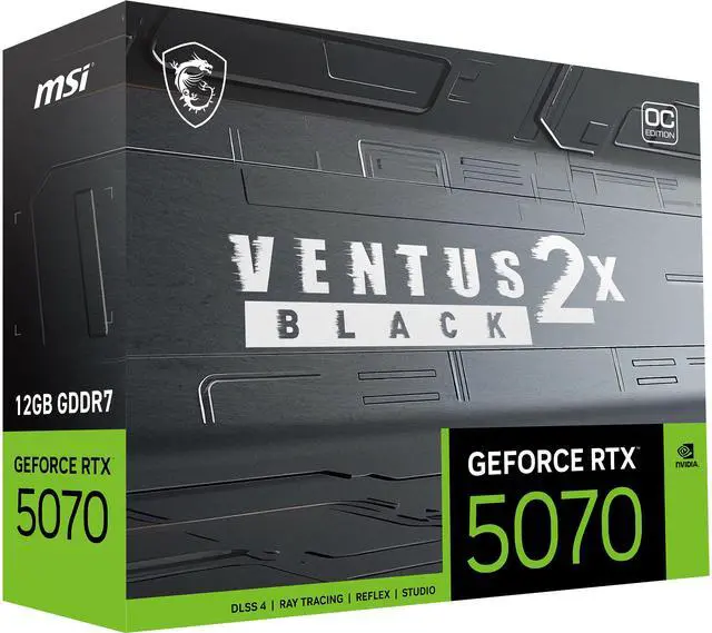 Alt view image 11 of 12 - MSI Ventus GeForce RTX 5070 12GB GDDR7 PCI Express 5.0 ATX Video Card RTX 5070 12G VENTUS 2X OC BLACK