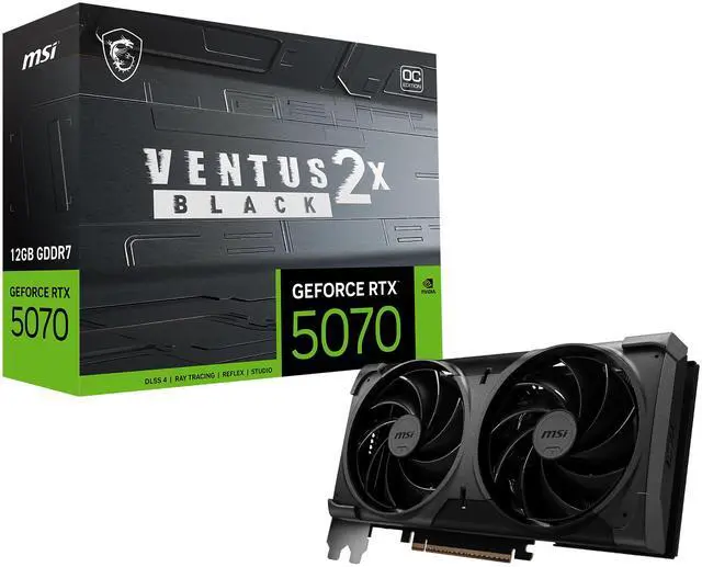 Alt view image 12 of 12 - MSI Ventus GeForce RTX 5070 12GB GDDR7 PCI Express 5.0 ATX Video Card RTX 5070 12G VENTUS 2X OC BLACK
