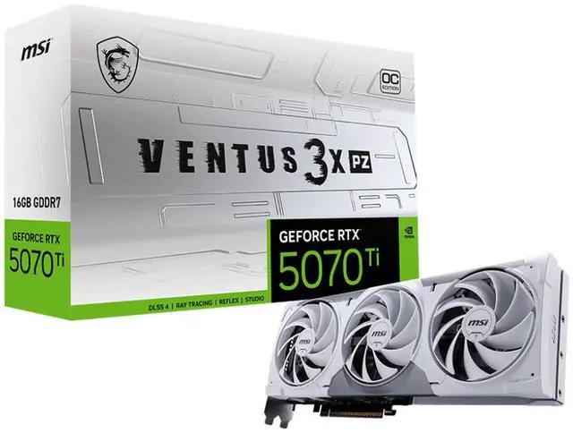 Alt view image 9 of 9 - MSI Ventus GeForce RTX 5070 Ti 16GB GDDR7 PCI Express 5.0 Graphics Card RTX 5070 Ti 16G VENTUS 3X PZ OC