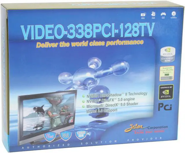 Alt view image 8 of 8 - JATON GeForce 6200 128MB DDR PCI Low Profile Ready Graphics Card Video-338PCI-128TV