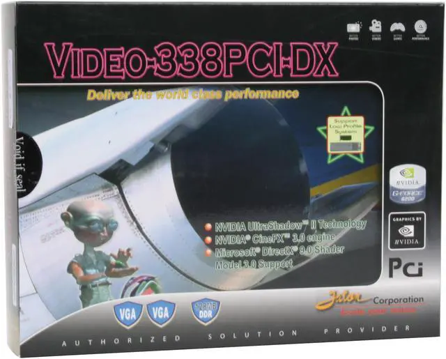 Alt view image 7 of 7 - JATON GeForce 6200 128MB DDR PCI Low Profile Ready Graphics Card Video-338PCI-DX