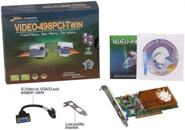 Alt view image 8 of 14 - JATON GeForce 9400 GT 1GB DDR2 PCI Low Profile Ready Graphics Card VIDEO-498PCI-TWIN