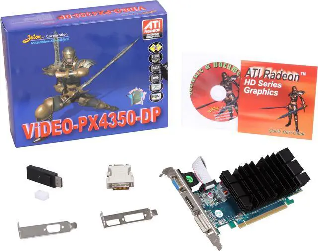 Alt view image 5 of 5 - JATON Radeon HD 4350 512MB DDR2 PCI Express 2.0 x16 Low Profile Ready Graphics Card VIDEO-PX4350-DP