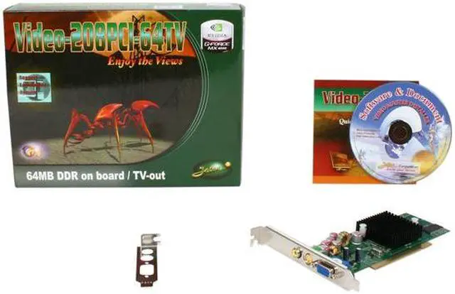 Alt view image 5 of 5 - JATON GeForce MX4000 64MB DDR PCI Low Profile Ready Graphics Card VIDEO-208PCI-64TV