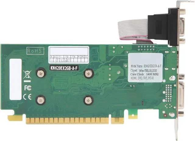 Alt view image 4 of 6 - JATON GeForce GT 620 2GB DDR3 PCI Express 2.0 x16 Low Profile Ready Graphics Card Video-PX620GT-EX