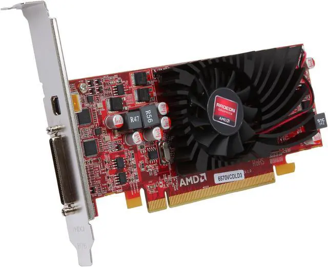 Alt view image 2 of 6 - JATON Radeon HD 6570 1GB DDR3 PCI Express x16 Low Profile Ready Graphics Card Video-PX369-QUAD