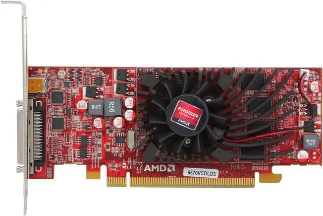 Alt view image 4 of 6 - JATON Radeon HD 6570 1GB DDR3 PCI Express x16 Low Profile Ready Graphics Card Video-PX369-QUAD