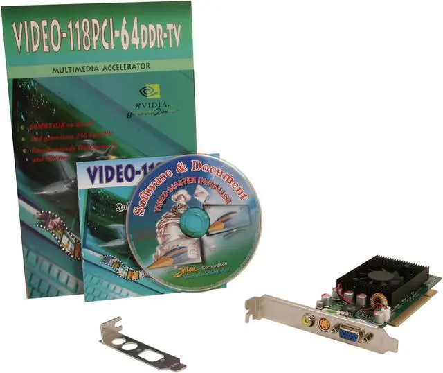 Alt view image 5 of 5 - JATON GeForce2 MX400 64MB DDR PCI Low Profile Ready Graphics Card VIDEO-118PCI-64DDR-TV